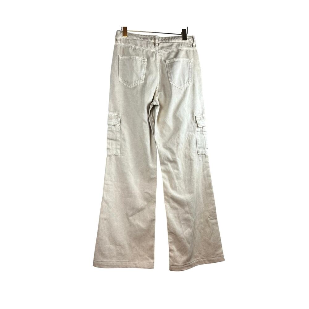 Aqua Khaki Cargo Pants Utility Streetwear Y2K Model Off Duty Size 27 - Picture 2 of 4